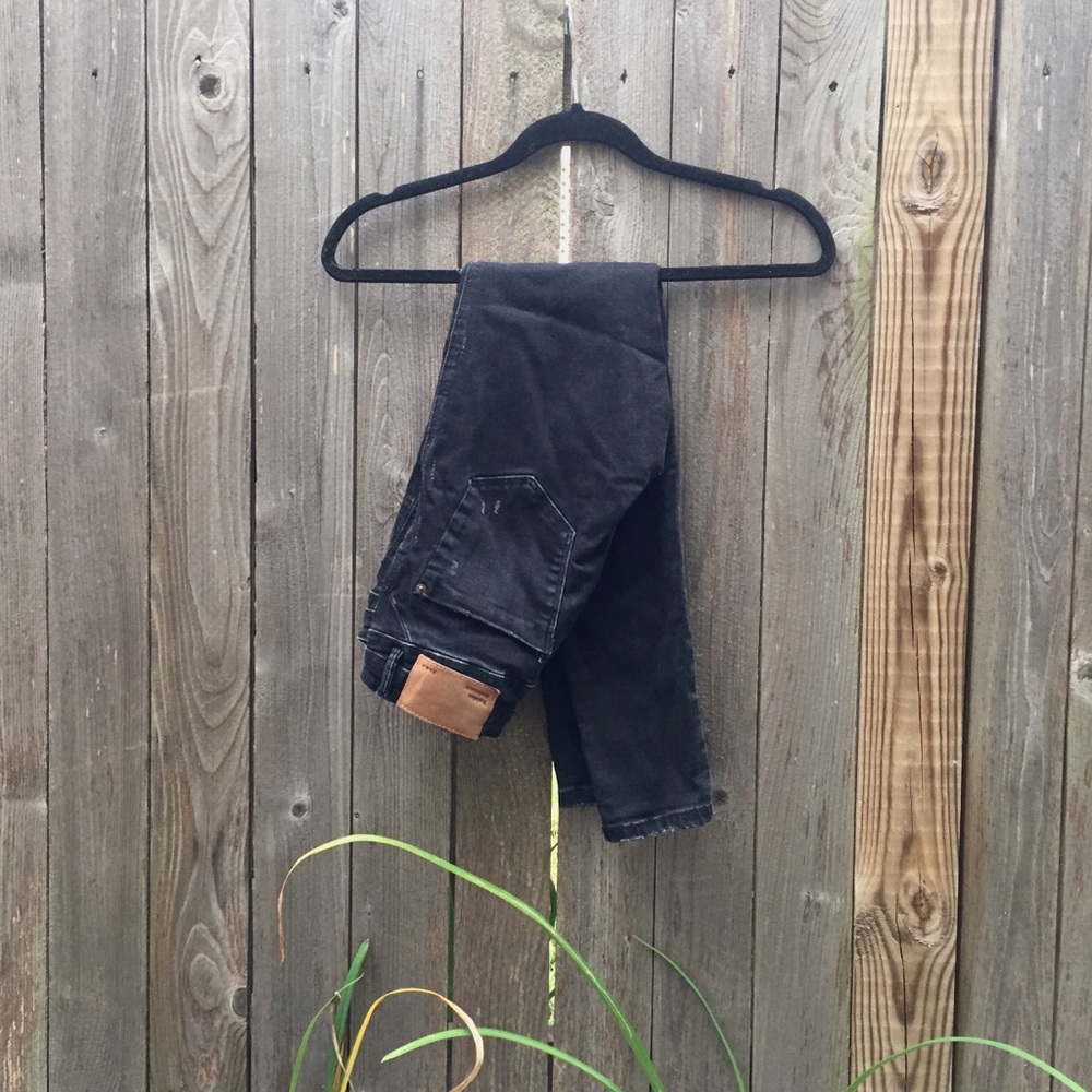 Zara Trafaluc Black Distressed Denim Jeans Size 6